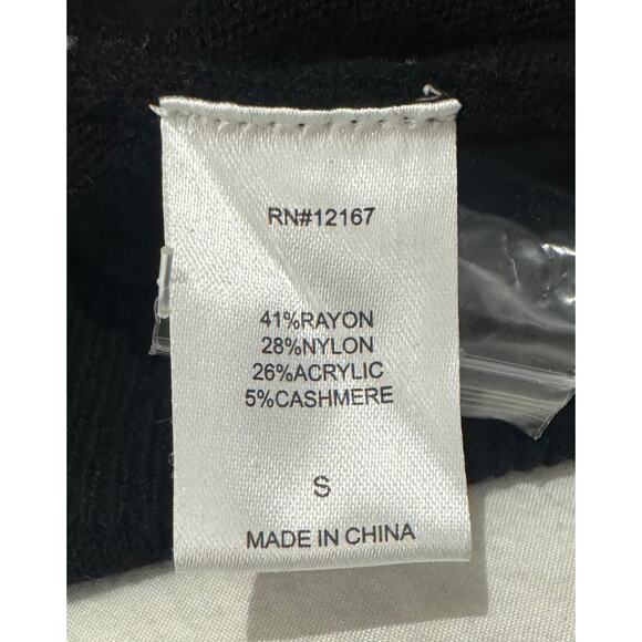 Laurie Felt Women's Top Sz Small Cashmere Blend Daisy Cardigan Black A209573‎ - Picture 6 of 7